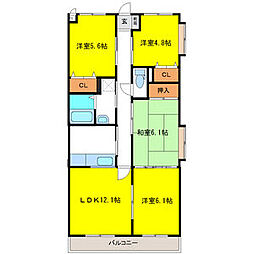 OTHマンション 1階4LDKの間取り