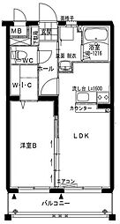 プランドール・フジ 1LDKの間取図画像