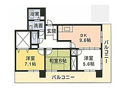 太湖新苑 3DKの間取図画像