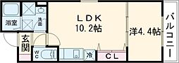エフスタイル浜寺石津町西1号館 1LDKの間取図画像