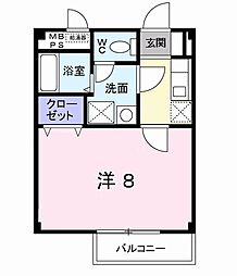 ラフレシール 1階1Kの間取り