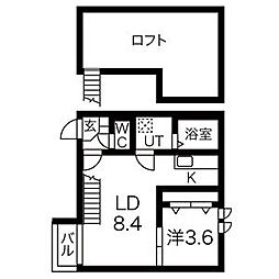 Ampio高畑 1LDKの間取図画像