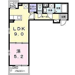 Arc-en-cielEAST 1LDKの間取図画像