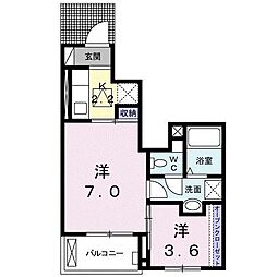 サンモール丸山1 1SKの間取図画像