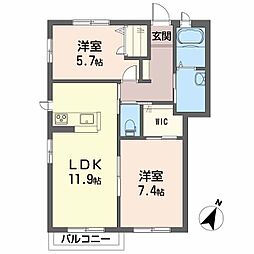 メゾンSOWACAA 2LDKの間取図画像