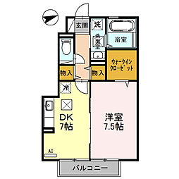 パルテール小雑賀 1階1DKの間取り