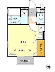 フジ 2階ワンルームの間取り