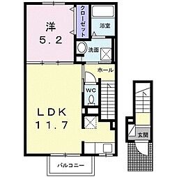 ルボヌール今治 1LDKの間取図画像