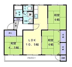 和歌山電鐵貴志川線 日前宮駅 徒歩22分の賃貸アパート 4階3LDKの間取り