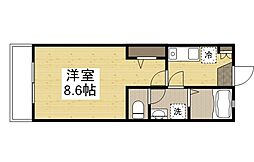 ラ・トピア 1階1Kの間取り