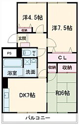 ガーデンテラス田中 1階3DKの間取り