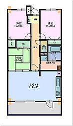 カトレアマンション 3LDKの間取図画像