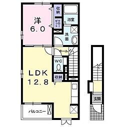 城泉タケノB 1LDKの間取図画像