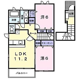 アーバンコートA 2LDKの間取図画像