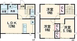 風の森 1階3LDKの間取り