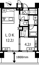 アジールコート池上 5階1LDKの間取り