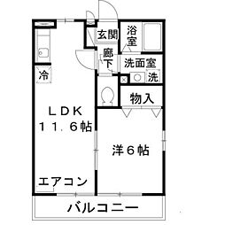 リビング1 1LDKの間取図画像