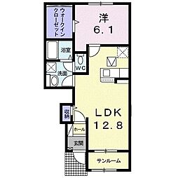 アヴォンリー三本松1 1LDKの間取図画像