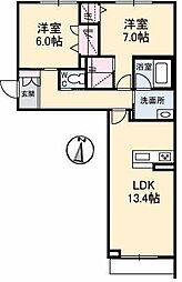グランクレール 2LDKの間取図画像