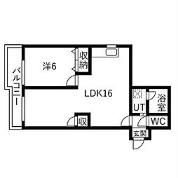 ファーストハウス 1LDKの間取図画像
