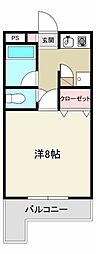 レジデンス徳島 1Kの間取図画像