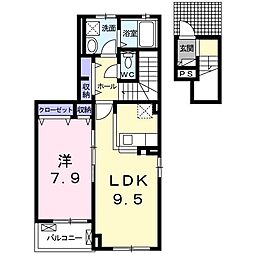 フォレストソレイユ4 1LDKの間取図画像