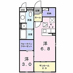 ブランソルジュン 1LDKの間取図画像