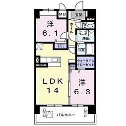 ファミリアレアーレ 2LDKの間取図画像