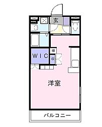 ラグナ南が丘 3階1Kの間取り