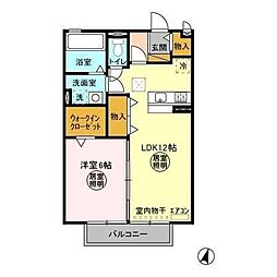 Royal　Park　HIMEKO　Ａ・Ｂ・Ｃ 1階1LDKの間取り