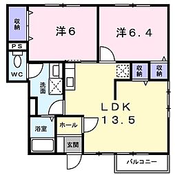 ラ・フォンダ　Ａ 1階2LDKの間取り
