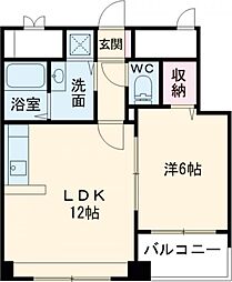 グランドール表町 1LDKの間取図画像