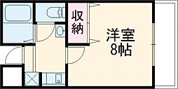 キュービック119 1Kの間取図画像