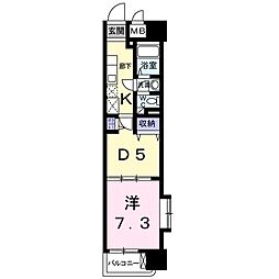 メゾンソレイユ 2階1DKの間取り