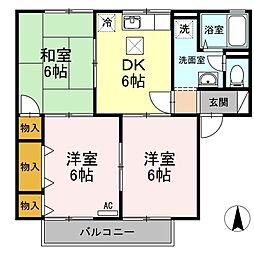 セジュールMK 3DKの間取図画像