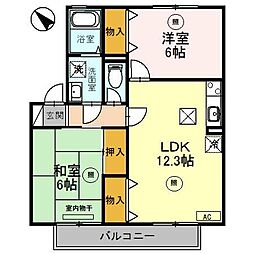 JR東海道・山陽本線 瀬田駅 徒歩19分の賃貸アパート 1階2LDKの間取り