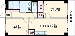 プルーリオン上桂 2LDKの間取図画像