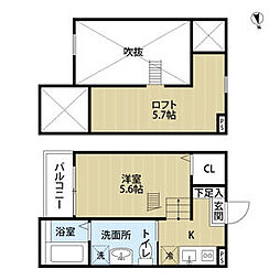 Regalo　Hibino(レガーロヒビノ) 1階1Kの間取り