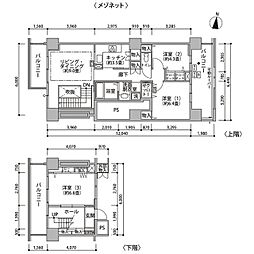 東雲キャナルコートＣＯＤＡＮ20号棟 3階3LDKの間取り