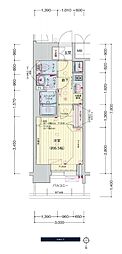 プレサンス広小路通葵 1Kの間取図画像