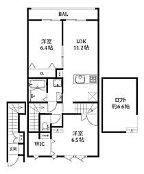 アルヴィータ東郷 2LDKの間取図画像
