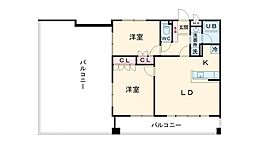 JR山陽新幹線 新神戸駅 徒歩9分の賃貸マンション 7階2LDKの間取り