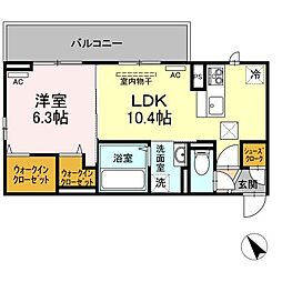 シャルマン上吉野 1LDKの間取図画像