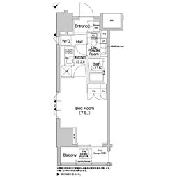 コンフォリア浅草橋 5階1Kの間取り