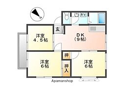 アーバンつくば40号館 2階3DKの間取り