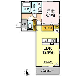 ラナマラキB 1LDKの間取図画像