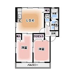 MICKEY 2LDKの間取図画像