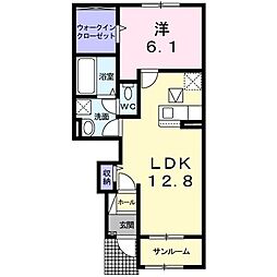 メゾン・ド・ペシェ 1LDKの間取図画像