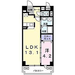 パークサイド宝塚 1LDKの間取図画像