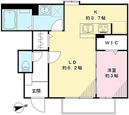 ハルメゾン 1階1LDKの間取り